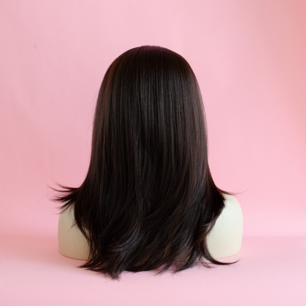 16" Brown Lace Front Wig Color Free-Part #4 - Picture 5 of 8